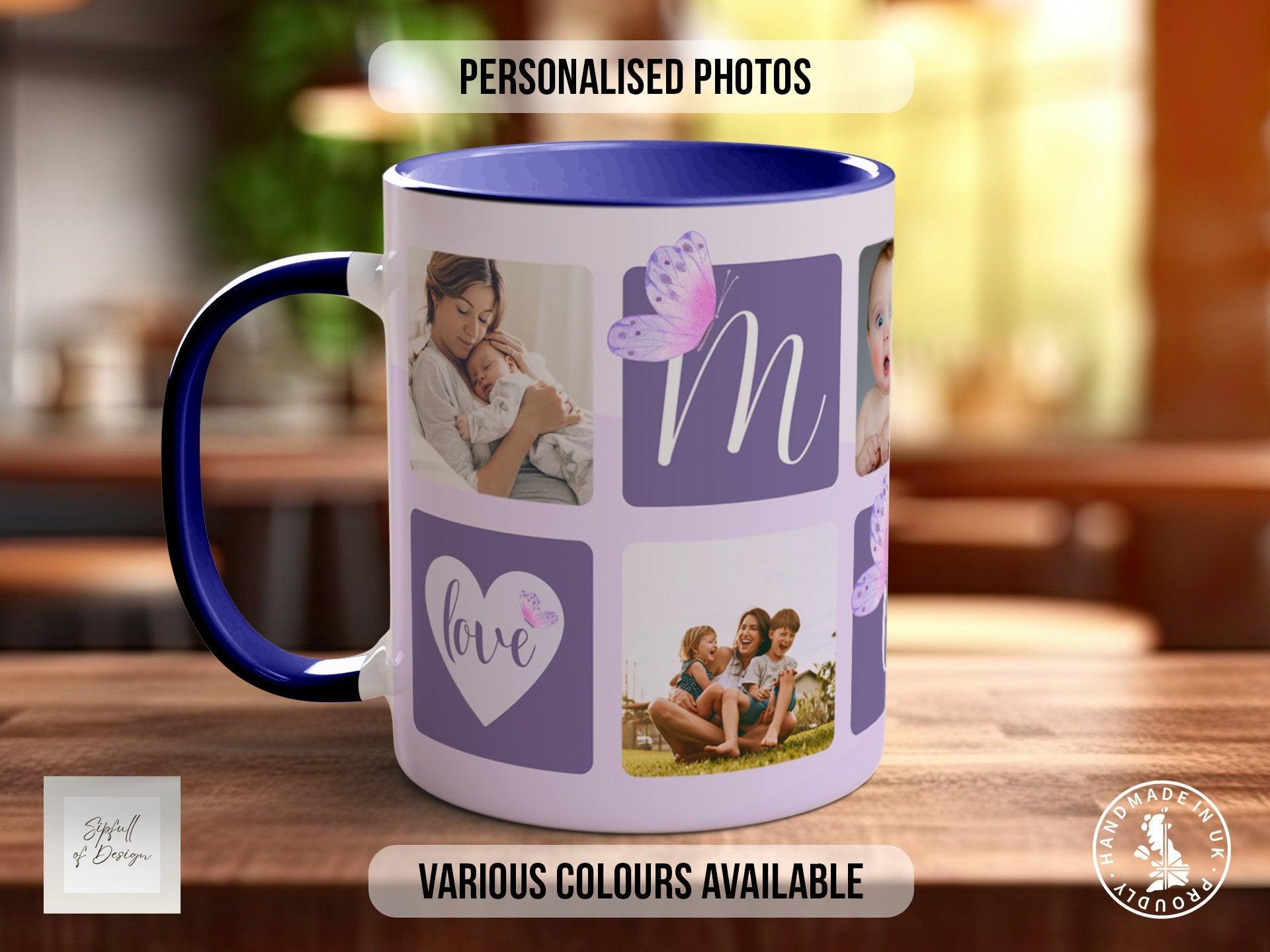 Mum Mothers Day Personalised Photo Purple Design Mug - Sipfull of Design