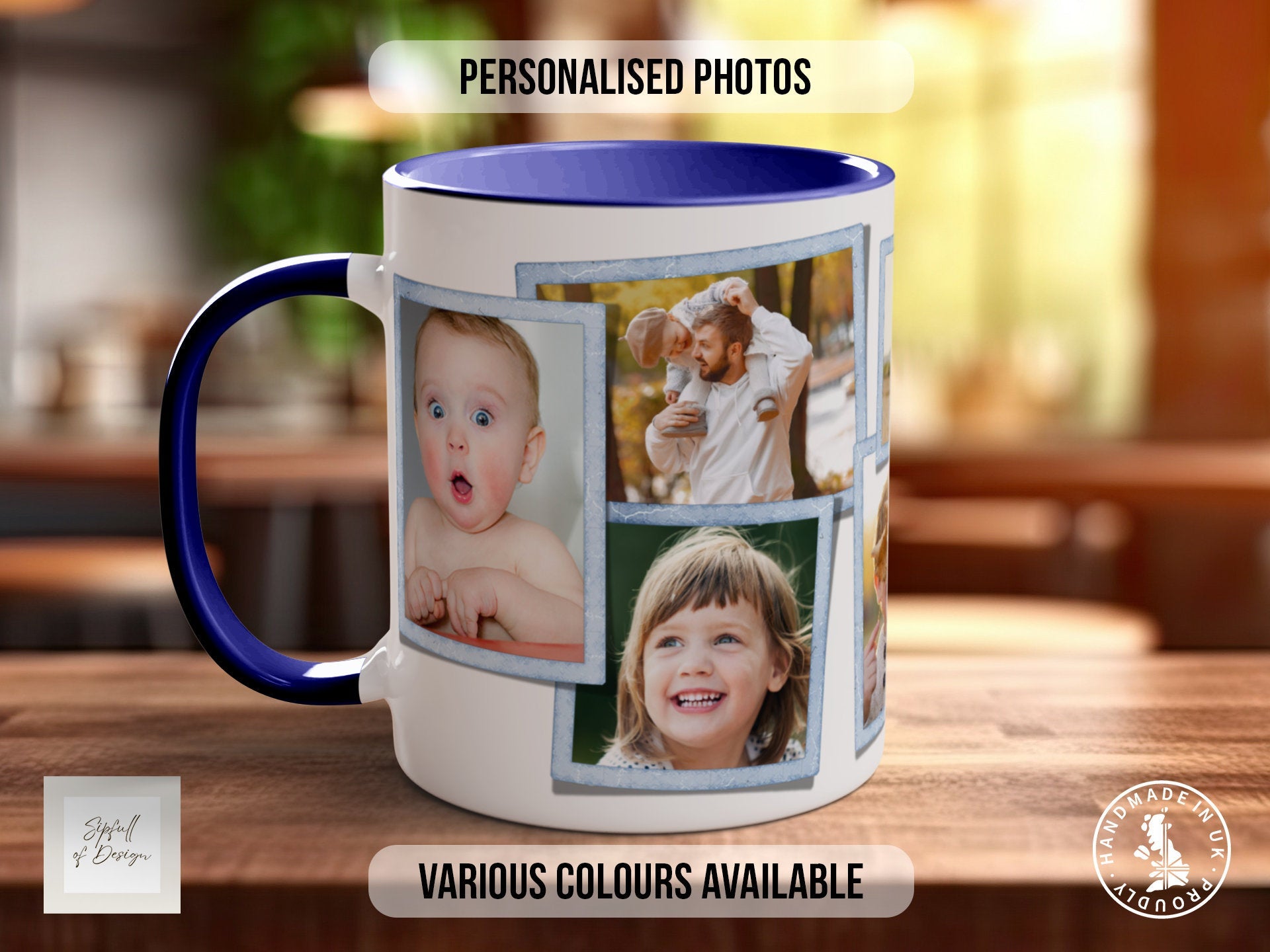 Personalised Best Dad Ever Photo Mug - coloured with your photos - Dad Gift - Ideal Fathers Day Gift