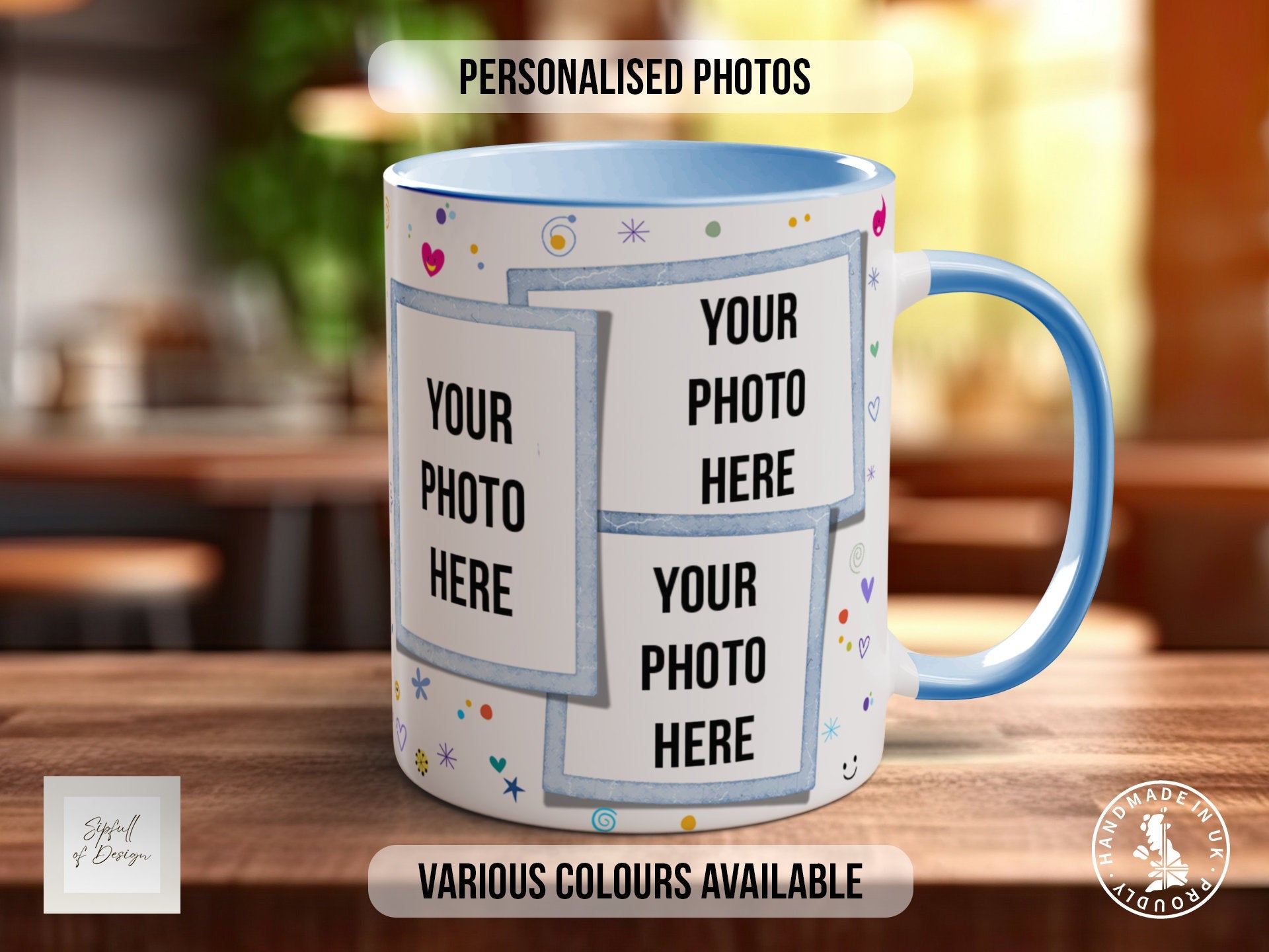 Personalised Best Grandpa Ever Photo Mug - coloured with your photos - Ideal Mothers Day Gift