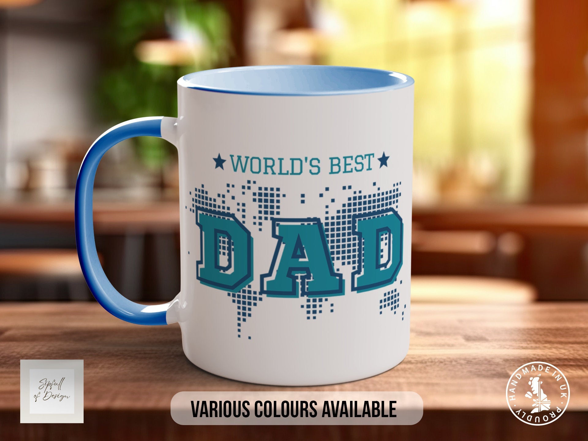 Worlds Best Dad Mug - coloured Fathers Day