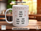 Personalised Dog Mug - Pink Love Paws Photo Grid - Multiple Mug Colours