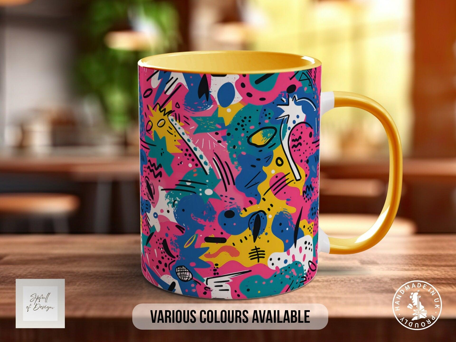 Abstract Comic Pop Pattern Full Wrap Coloured Art Mug - Design 2 - Sipfull of Design