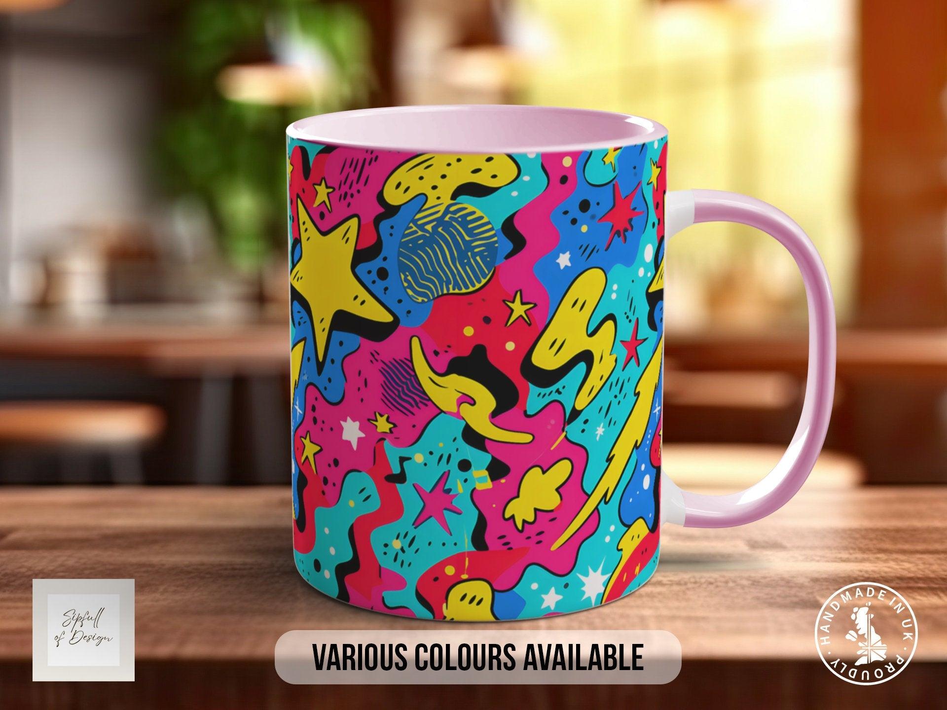 Abstract Comic Pop Pattern Full Wrap Coloured Art Mug - Design 9 - Sipfull of Design