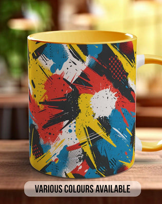 Abstract Comic Pop Pattern Full Wrap Coloured Art Mug - Design 12 - Sipfull of Design