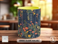 Cityscape Wildflower Pattern Full Wrap Coloured Art Mug - Design 10 - Sipfull of Design
