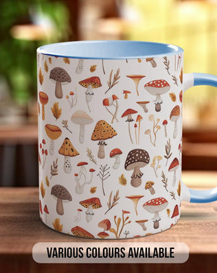 Mushroom Garden Pattern Full Wrap Coloured Art Mug - Design 2 - Sipfull of Design