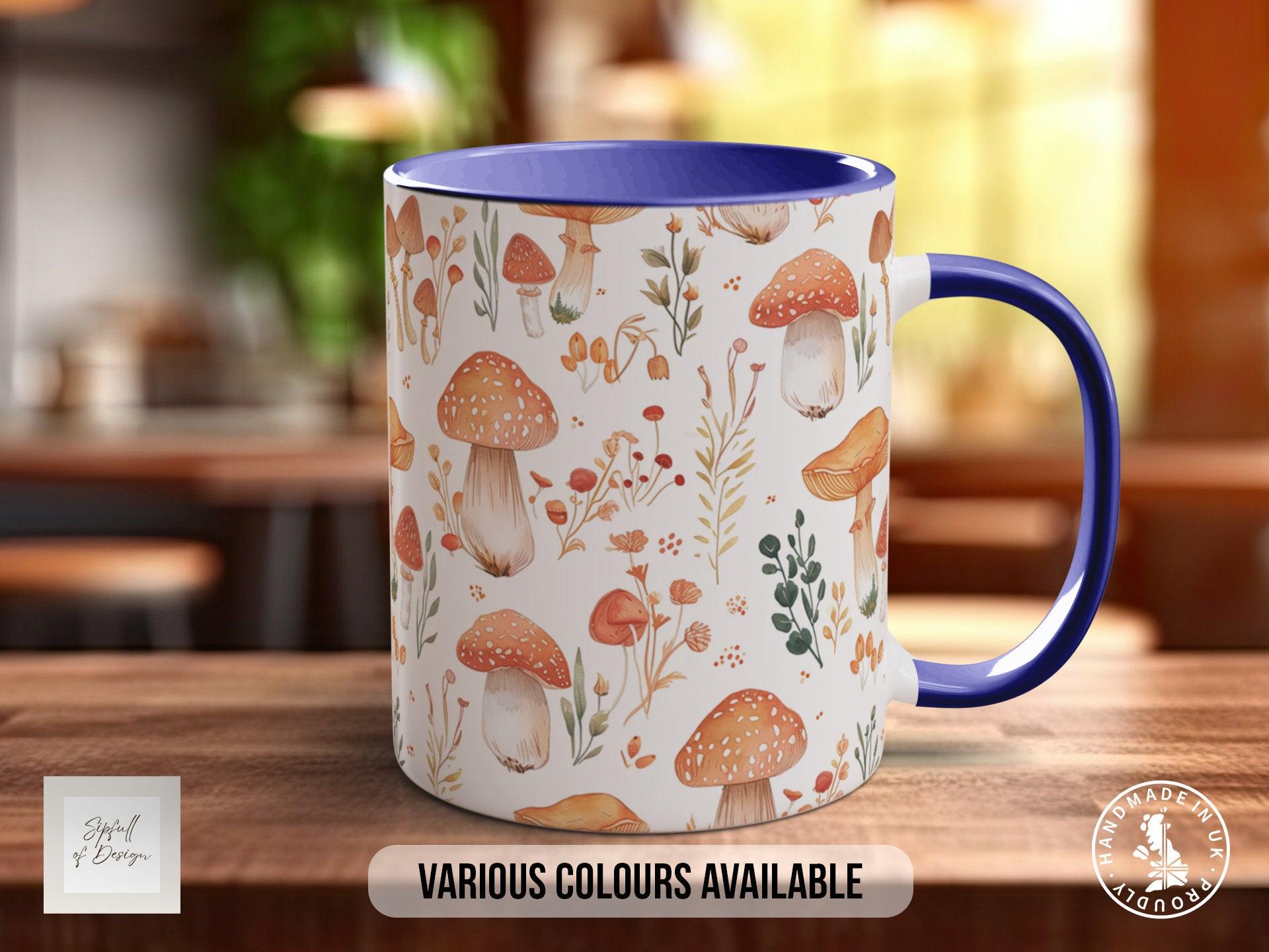 Mushroom Garden Pattern Full Wrap Coloured Art Mug - Design 6 - Sipfull of Design