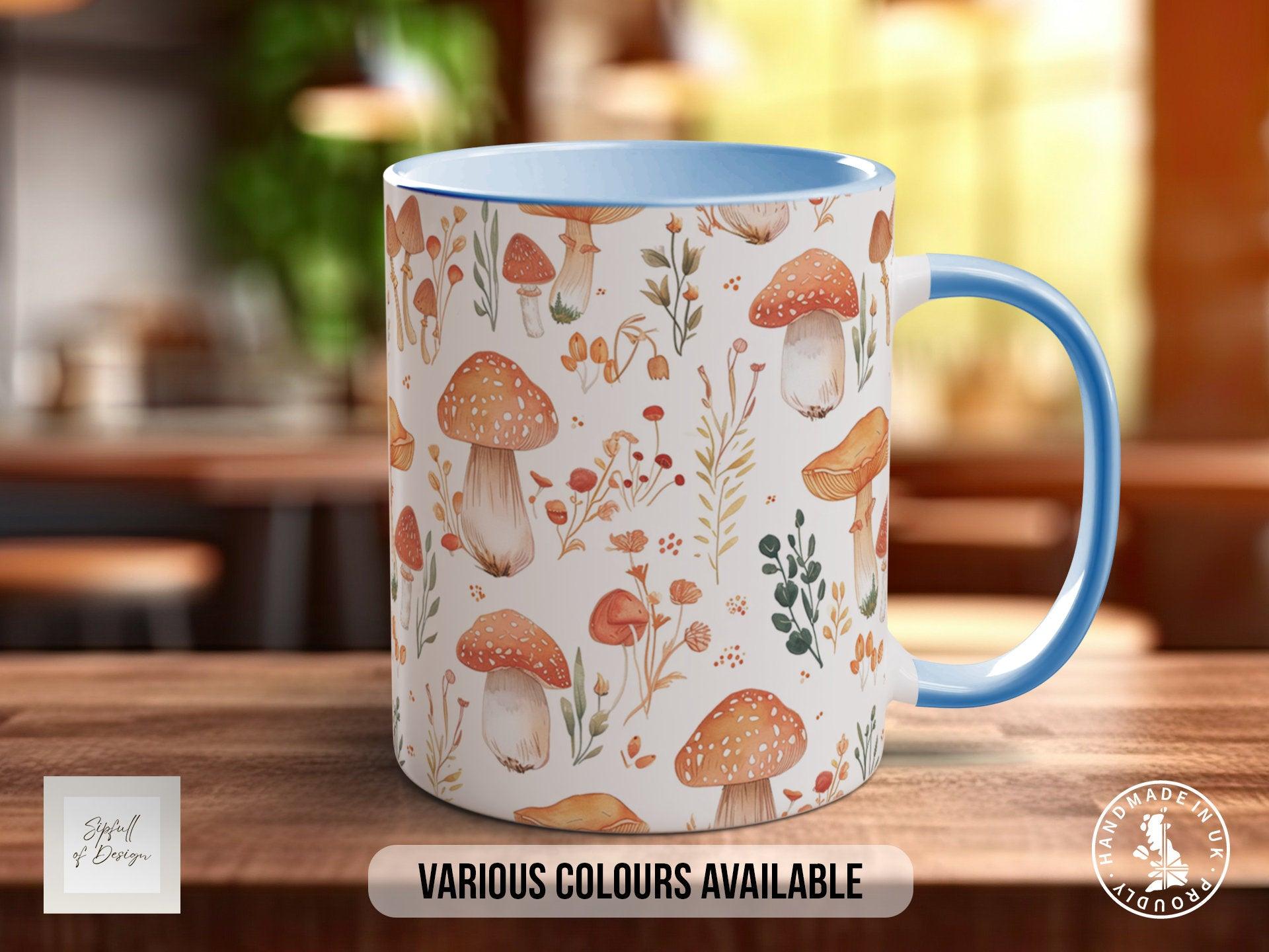 Mushroom Garden Pattern Full Wrap Coloured Art Mug - Design 6 - Sipfull of Design