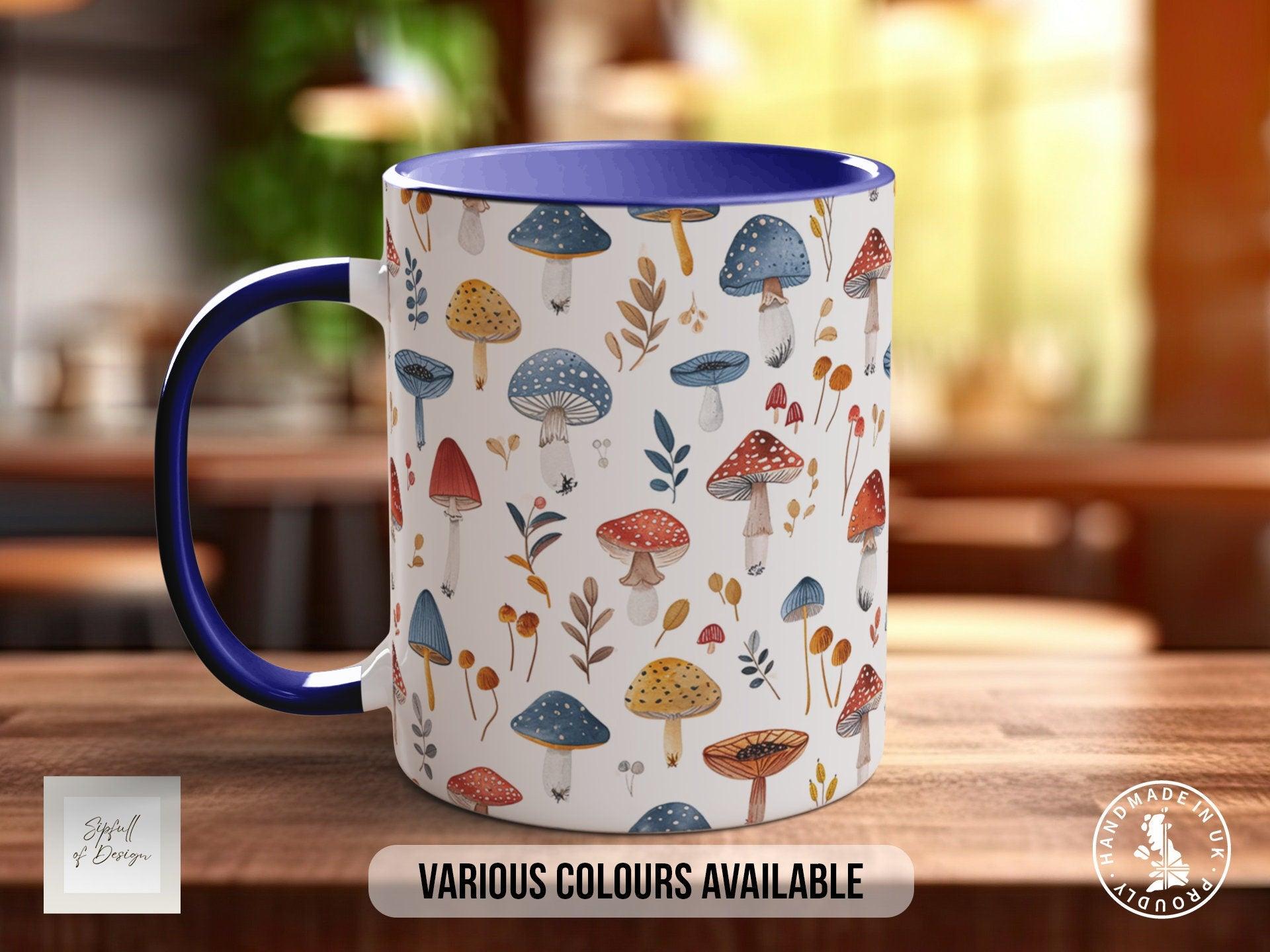 Mushroom Garden Pattern Full Wrap Coloured Art Mug - Design 8 - Sipfull of Design