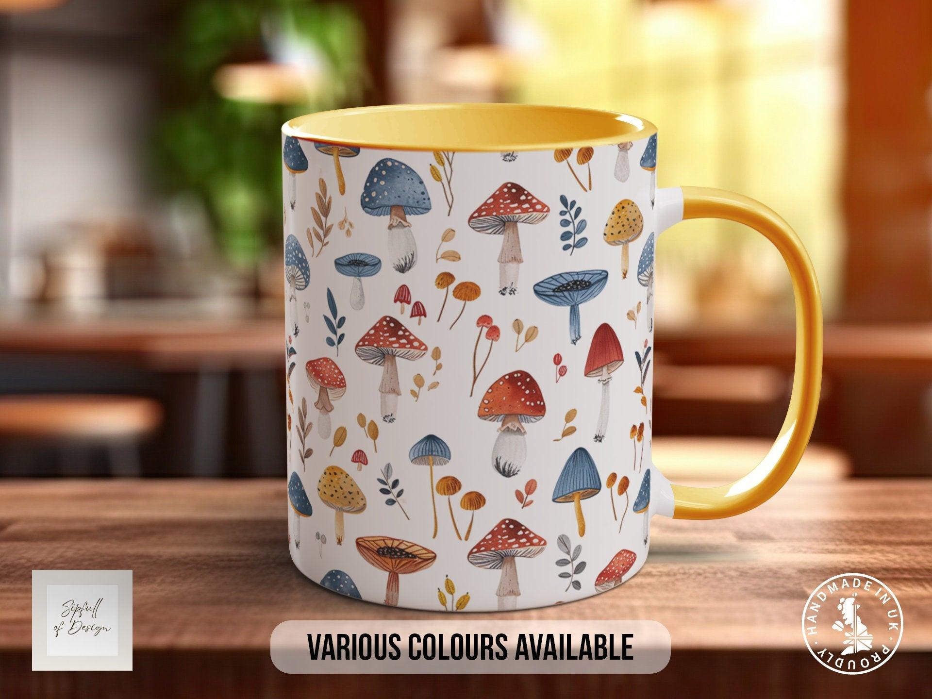 Mushroom Garden Pattern Full Wrap Coloured Art Mug - Design 8 - Sipfull of Design