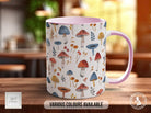 Mushroom Garden Pattern Full Wrap Coloured Art Mug - Design 8 - Sipfull of Design