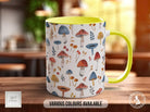 Mushroom Garden Pattern Full Wrap Coloured Art Mug - Design 8 - Sipfull of Design