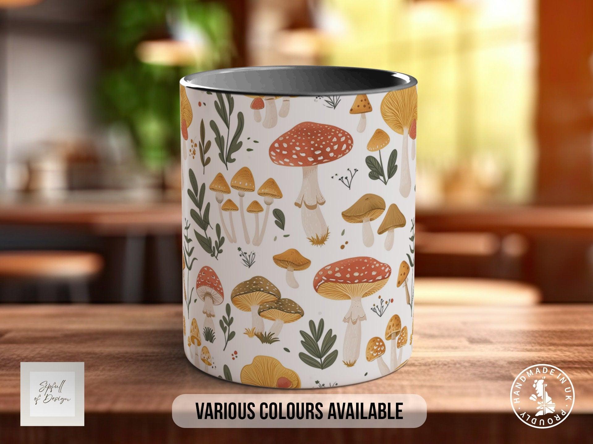 Mushroom Garden Pattern Full Wrap Coloured Art Mug - Design 8 - Sipfull of Design