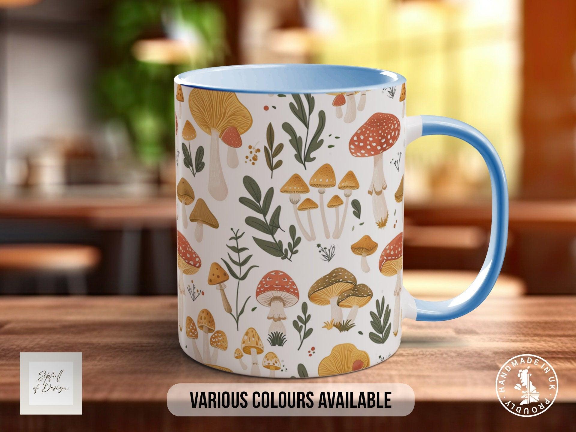 Mushroom Garden Pattern Full Wrap Coloured Art Mug - Design 8 - Sipfull of Design
