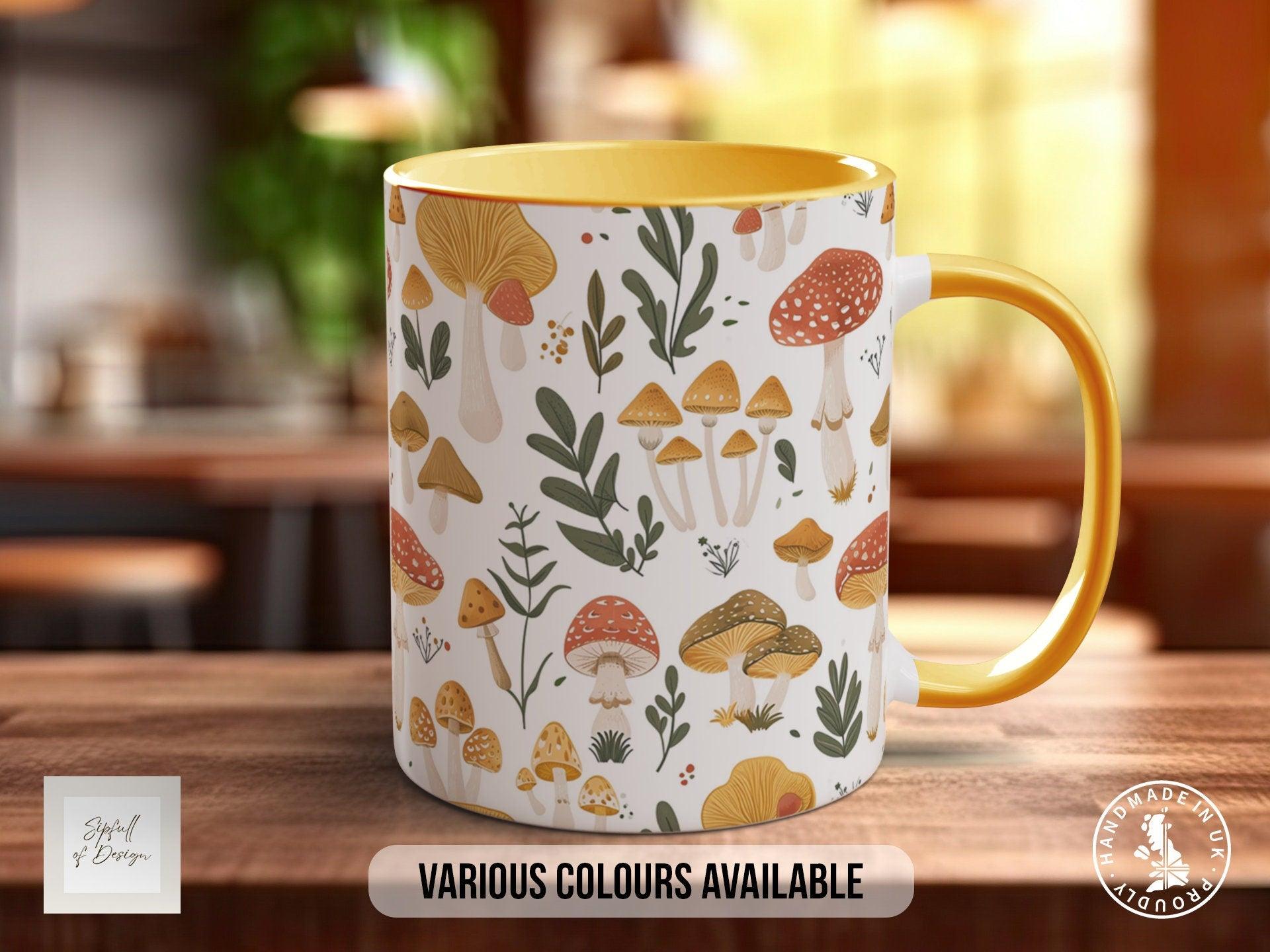 Mushroom Garden Pattern Full Wrap Coloured Art Mug - Design 8 - Sipfull of Design