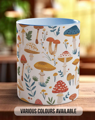 Mushroom Garden Pattern Full Wrap Coloured Art Mug - Design 11 - Sipfull of Design