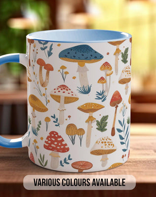 Mushroom Garden Pattern Full Wrap Coloured Art Mug - Design 11 - Sipfull of Design