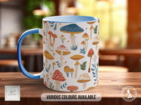 Mushroom Garden Pattern Full Wrap Coloured Art Mug - Design 11 - Sipfull of Design