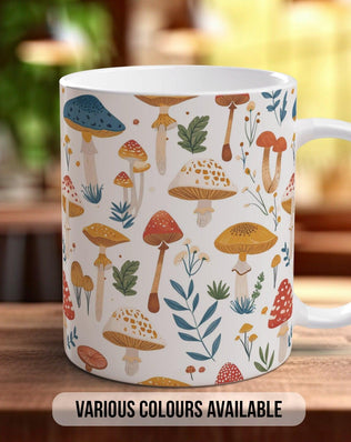Mushroom Garden Pattern Full Wrap Coloured Art Mug - Design 11 - Sipfull of Design