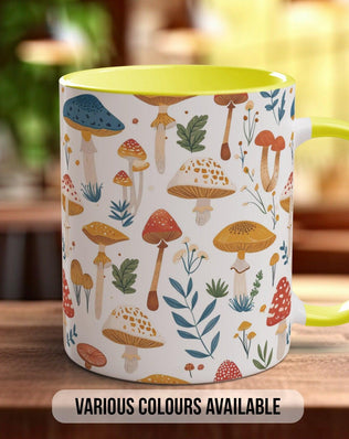 Mushroom Garden Pattern Full Wrap Coloured Art Mug - Design 11 - Sipfull of Design