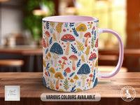 Mushroom Garden Pattern Full Wrap Coloured Art Mug - Design 14 - Sipfull of Design