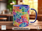 Watercolour Rainbow Stained Glass Pattern Full Wrap Coloured Art Mug - Design 1 - Sipfull of Design