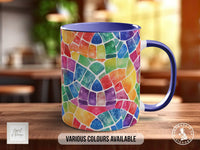 Watercolour Rainbow Stained Glass Pattern Full Wrap Coloured Art Mug - Design 1 - Sipfull of Design