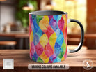 Watercolour Rainbow Stained Glass Pattern Full Wrap Coloured Art Mug - Design 3 - Sipfull of Design