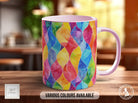 Watercolour Rainbow Stained Glass Pattern Full Wrap Coloured Art Mug - Design 3 - Sipfull of Design