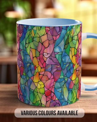 Watercolour Rainbow Stained Glass Pattern Full Wrap Coloured Art Mug - Design 4 - Sipfull of Design