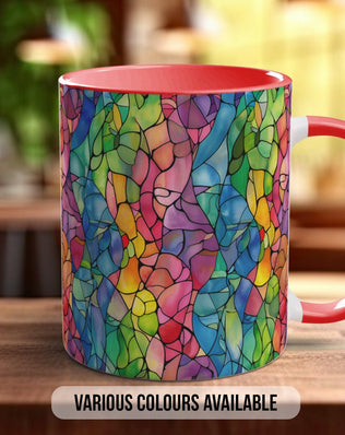 Watercolour Rainbow Stained Glass Pattern Full Wrap Coloured Art Mug - Design 4 - Sipfull of Design