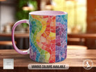 Watercolour Rainbow Stained Glass Pattern Full Wrap Coloured Art Mug - Design 5 - Sipfull of Design