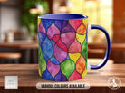 Watercolour Rainbow Stained Glass Pattern Full Wrap Coloured Art Mug - Design 7 - Sipfull of Design