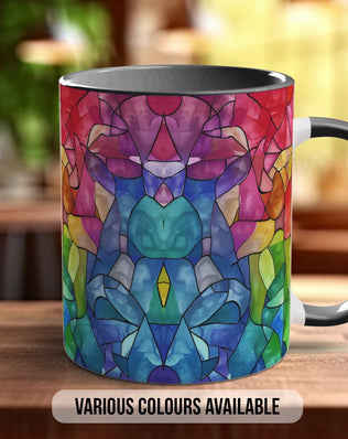 Watercolour Rainbow Stained Glass Pattern Full Wrap Coloured Art Mug - Design 8 - Sipfull of Design