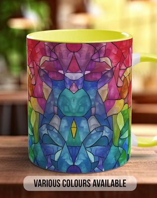 Watercolour Rainbow Stained Glass Pattern Full Wrap Coloured Art Mug - Design 8 - Sipfull of Design