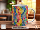 Watercolour Rainbow Stained Glass Pattern Full Wrap Coloured Art Mug - Design 9 - Sipfull of Design