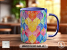 Watercolour Rainbow Stained Glass Pattern Full Wrap Coloured Art Mug - Design 10 - Sipfull of Design