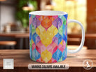 Watercolour Rainbow Stained Glass Pattern Full Wrap Coloured Art Mug - Design 10 - Sipfull of Design