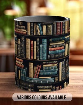 Book Shelf Pattern Full Wrap Coloured Art Mug - Design 1 - Sipfull of Design