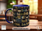 Book Shelf Pattern Full Wrap Coloured Art Mug - Design 3 - Sipfull of Design
