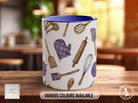 Coloured Baking Pattern Full Wrap Mug - Design 2 - Love Cooking - Kitchen Theme