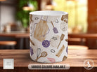 Coloured Baking Pattern Full Wrap Mug - Design 3 - Love Cooking - Kitchen Theme