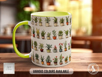 House Plants Full Wrap Art Mug - Design 13 - Coloured 11oz, Bone China 10oz and 15oz and Latte 12oz options. - Sipfull of Design