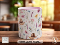 Coloured Floral Western Boho Full Wrap Art Mug - Design 2 - Sipfull of Design