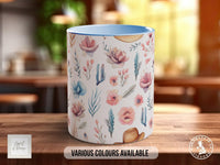 Coloured Floral Western Boho Full Wrap Art Mug - Design 4 - Sipfull of Design