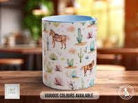 Coloured Floral Western Boho Full Wrap Art Mug - Design 12 - Sipfull of Design
