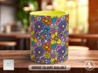 Coloured Groovy Flowers Full Wrap Art Mug - Design 7 - Sipfull of Design