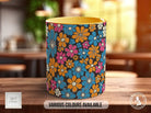 Coloured Groovy Flowers Full Wrap Art Mug - Design 11 - Sipfull of Design