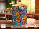 Coloured Groovy Flowers Full Wrap Art Mug - Design 11 - Sipfull of Design
