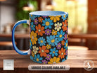 Coloured Groovy Flowers Full Wrap Art Mug - Design 12 - Sipfull of Design